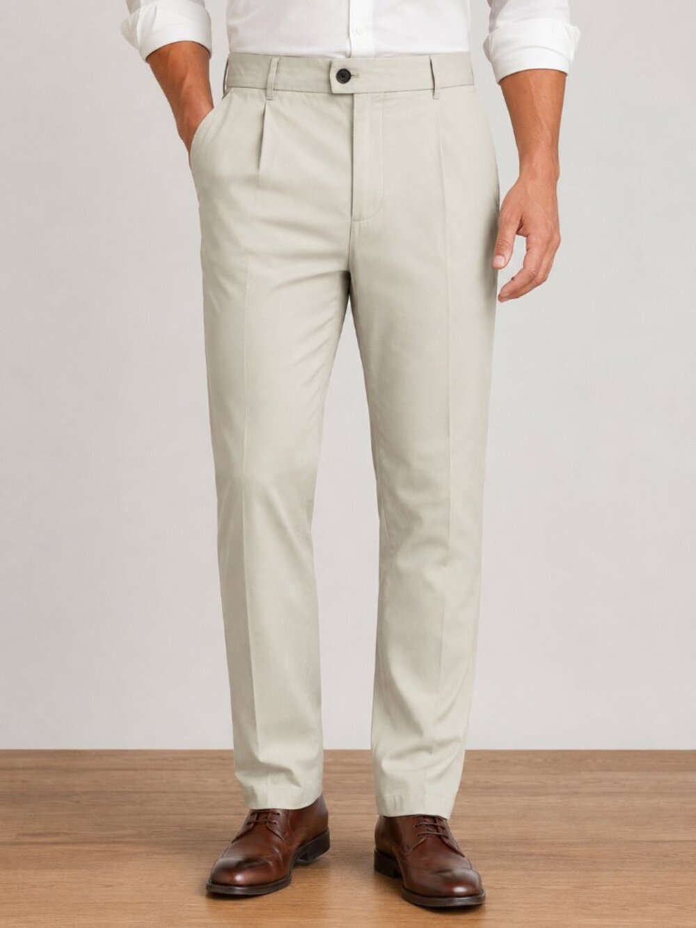 Goodfellow & Co Men's Cream Pleated Dress Pants - Size 36 - NWT